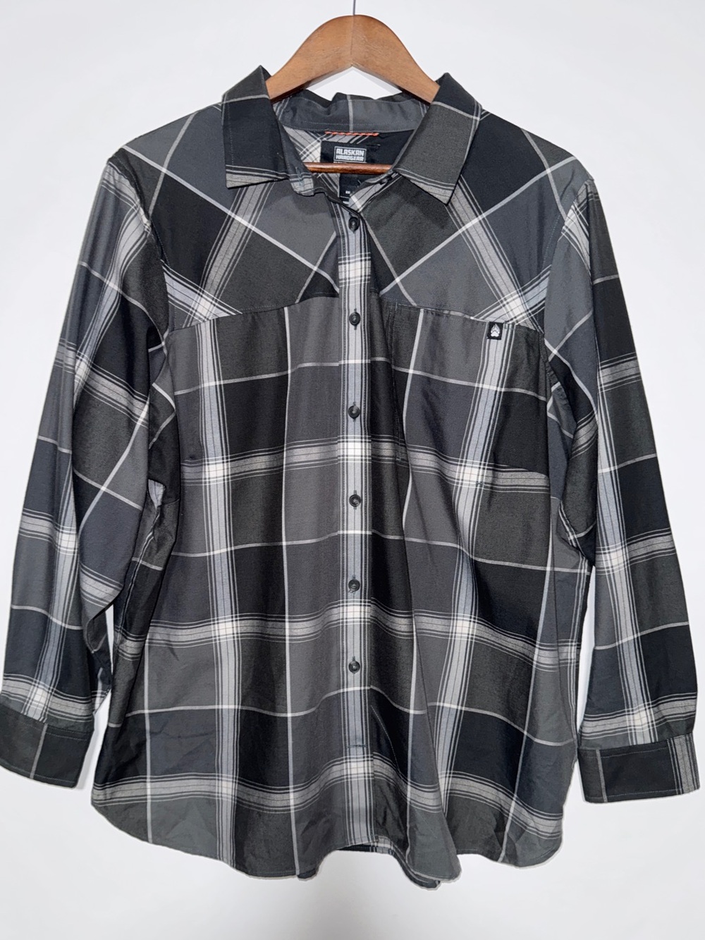 Alaskan Hardgear Duluth Women’s 2X Black gray Plaid Shirt 80736 Outdoor hiking